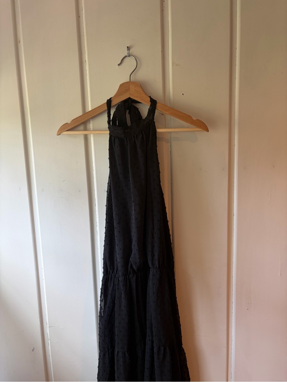 Flowy Black Halter Maxi Dress - Wedding Guest - Picture 2 of 4
